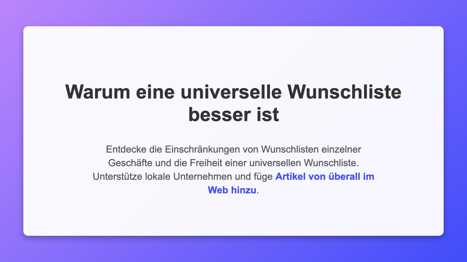 Warum eine universelle Wunschliste besser ist als eine reine Amazon-Liste