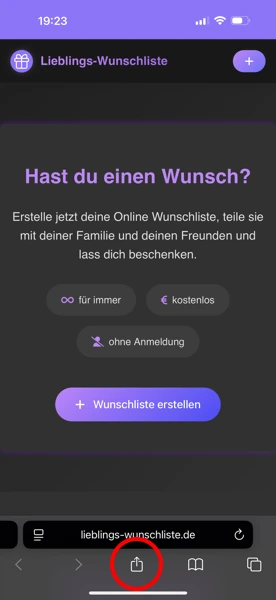 Safari Schritt 1
